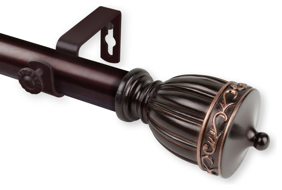 Kingsman 1" Curtain Rod, Bronze, 28"-48"