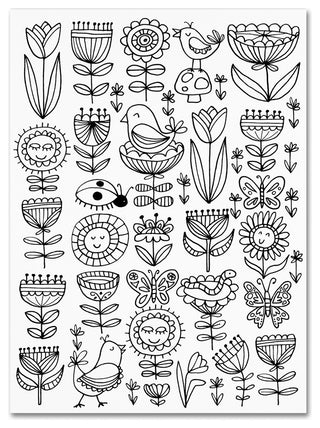 Elizabeth Caldwell 'Birds And Flowers' Canvas Art, 14x19