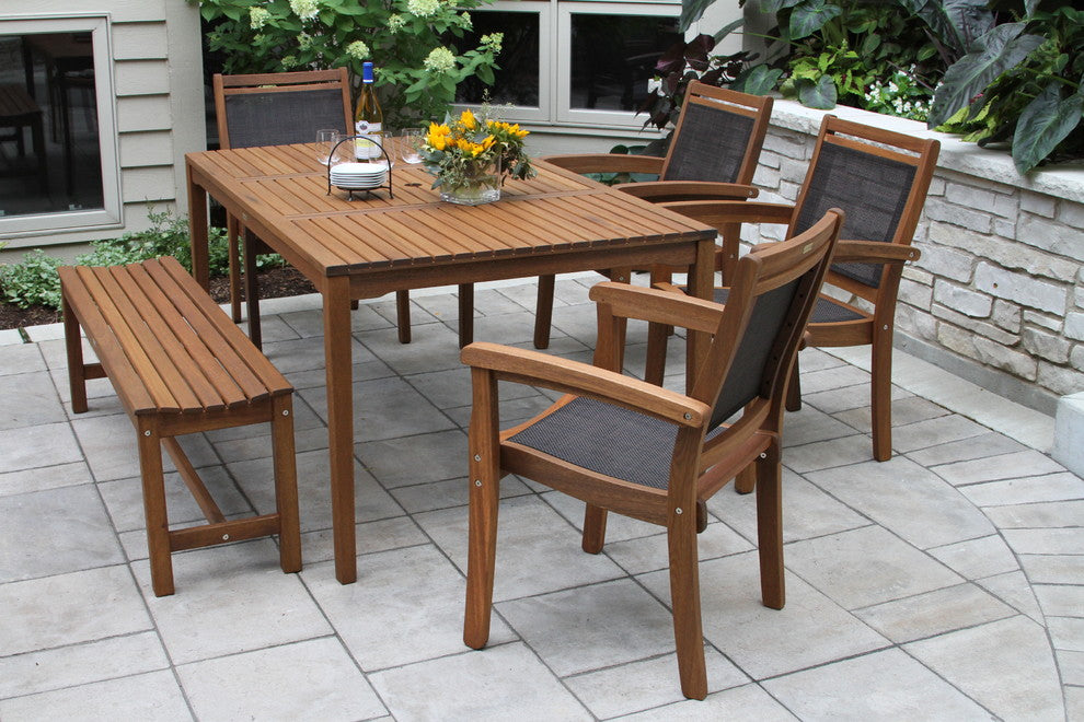 Catania 6-Piece Sling and Eucalyptus Dining Set