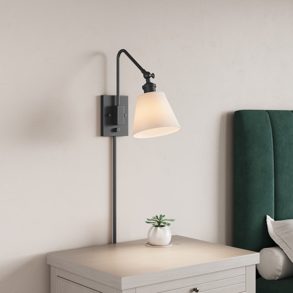 Elyon 1 Light 7 in.Swing Arm Wall Lamp Plug In/Wall Mount
