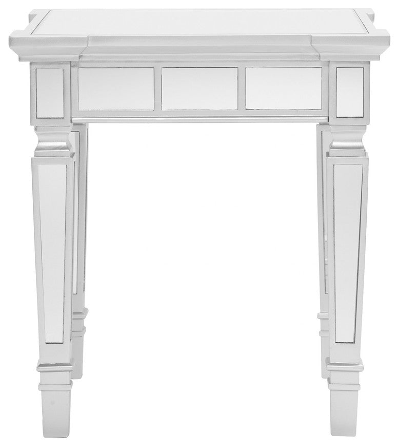 24" Silver Glass Square End Table