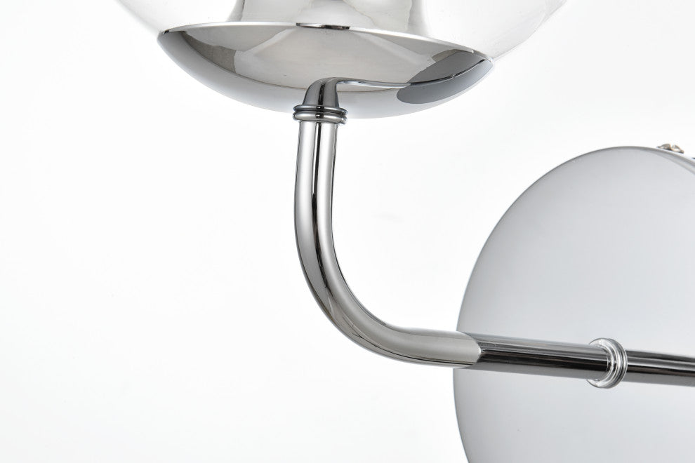 1 Light Chrome And Clear Bath Sconce