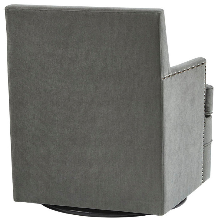 Madison Park Circa Track Armed Swivel Motion Lounge Chair, Grey