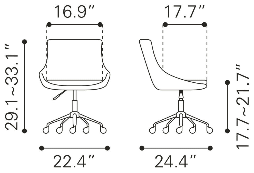 Computer Work Chair, Steel Metal, Fabric, Beige, Black, Home Business Office