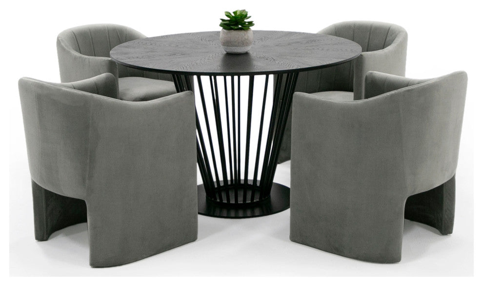 Modrest Conroy Modern Black Round Dining Table