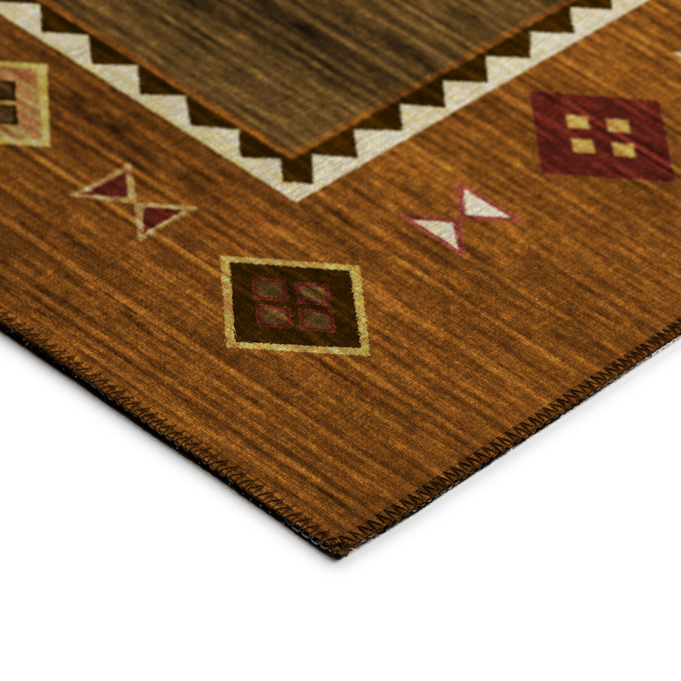 Indoor/Outdoor Phoenix PH2 Walnut Machine Washable 3' x 5' Rug