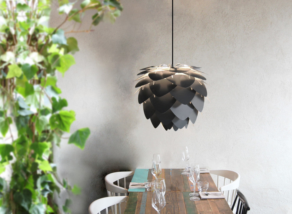 Aluvia Hardwired Pendant, Anthracite/Black, Medium