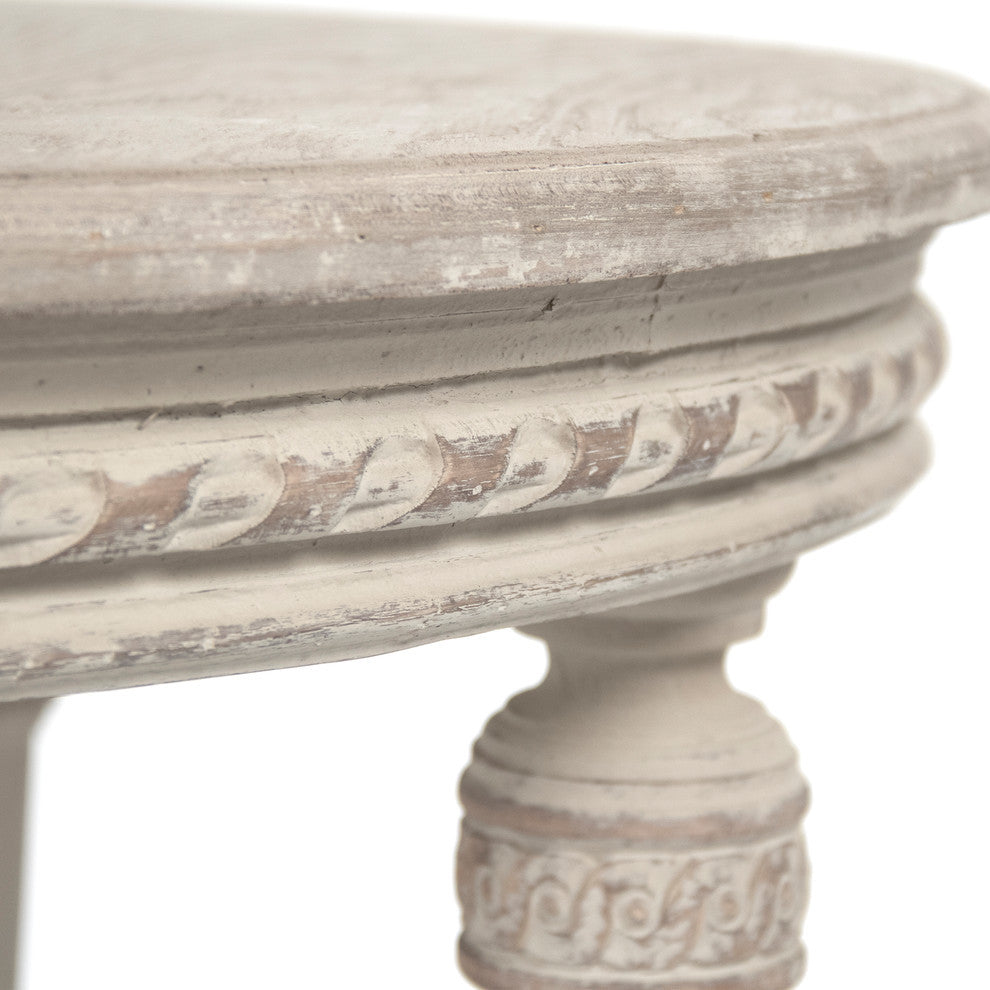 Bence Table, Weathered Top, Distressed Cream Base