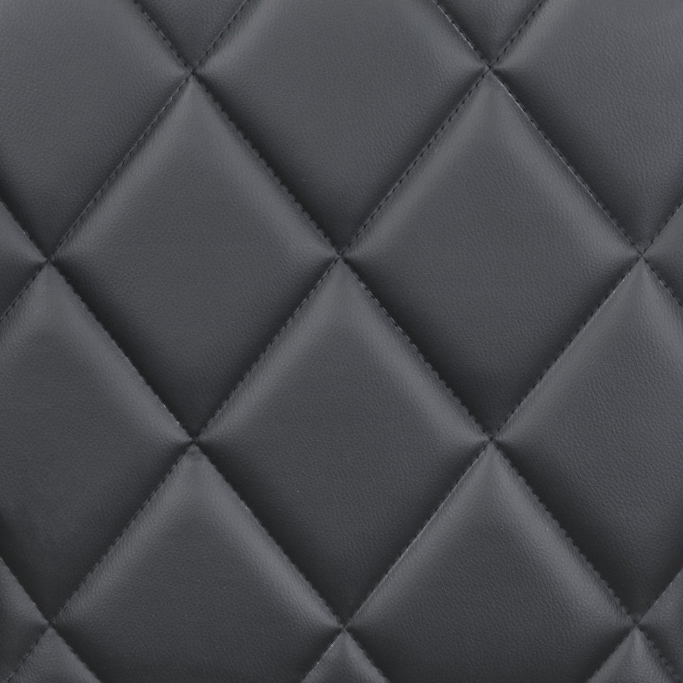 Computer Chair, Faux Vinyl Leather, Steel, Black, Chrome, Home Business Office