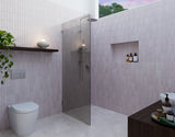 Ursa 30"x78" Frameless Single Glass Shower Panel, Gray Tint, Brushed Nickel
