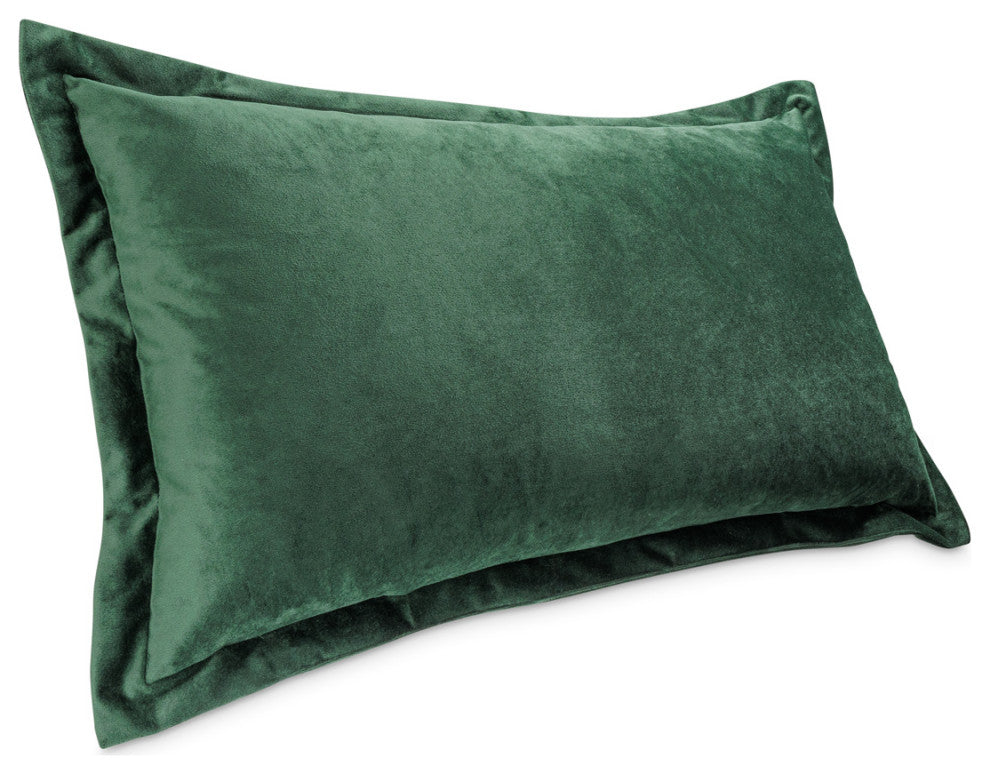 Conner 13"x22" Oblong Velvet Pillow, Set of 2, Forest