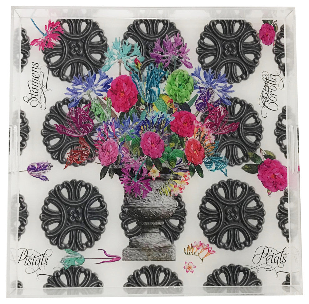 Pistils Metal Bouquet 18"x18" Acrylic Tray