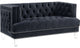 Benzara BM250235 Velvet Fabric Upholstered Loveseat, Black