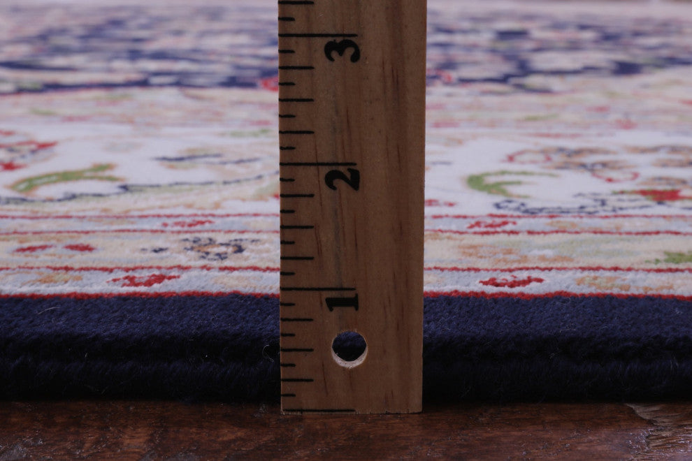 8' 11" X 12' 5" Wool & Silk Persian Nain Handmade Rug - Q14724