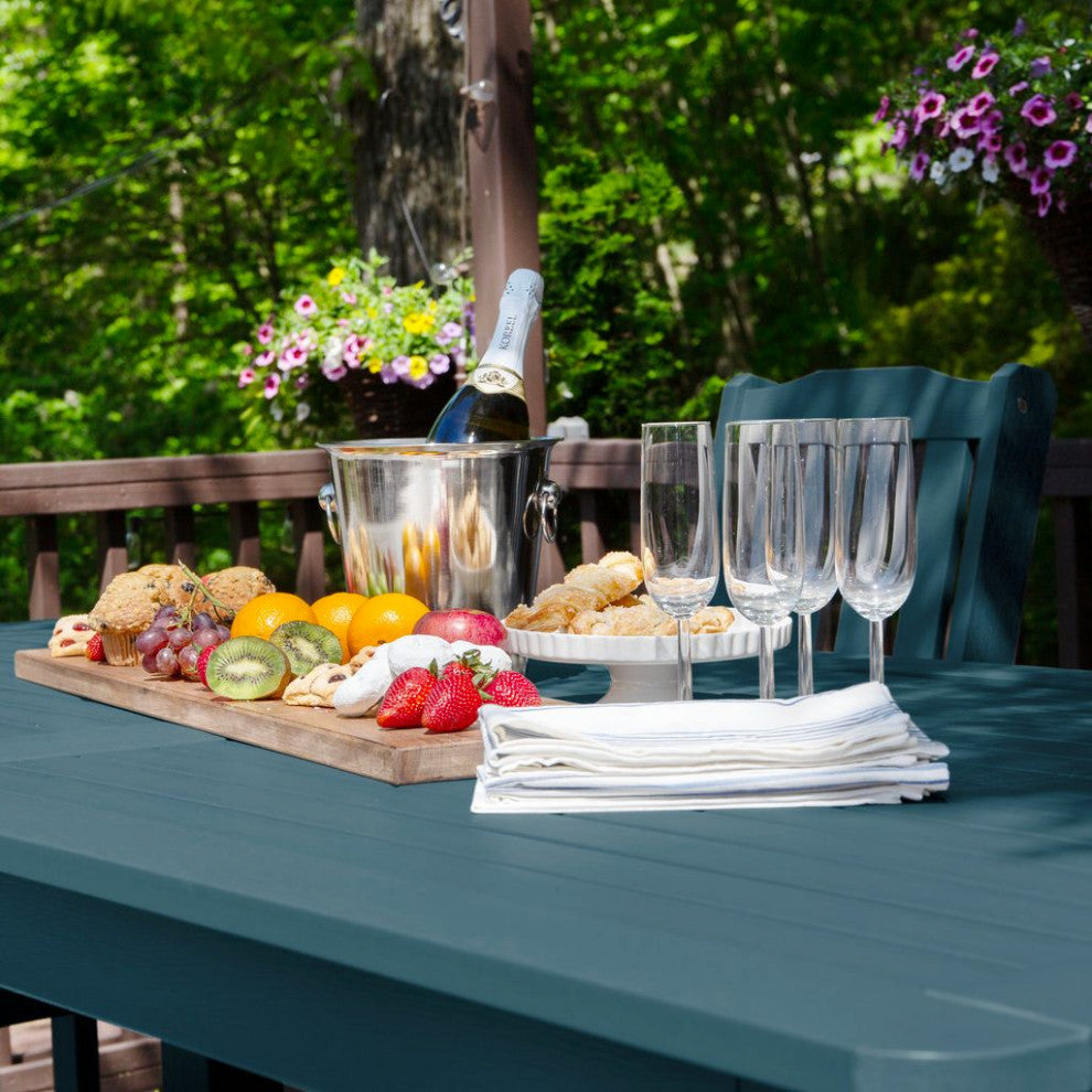 Lehigh 7-Piece Rectangle Counter-Height Dining Set, Nantucket Blue