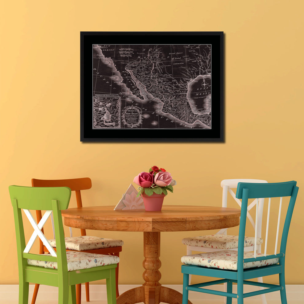 Mexico Vintage Vivid Sepia Map Canvas, 16"x21"