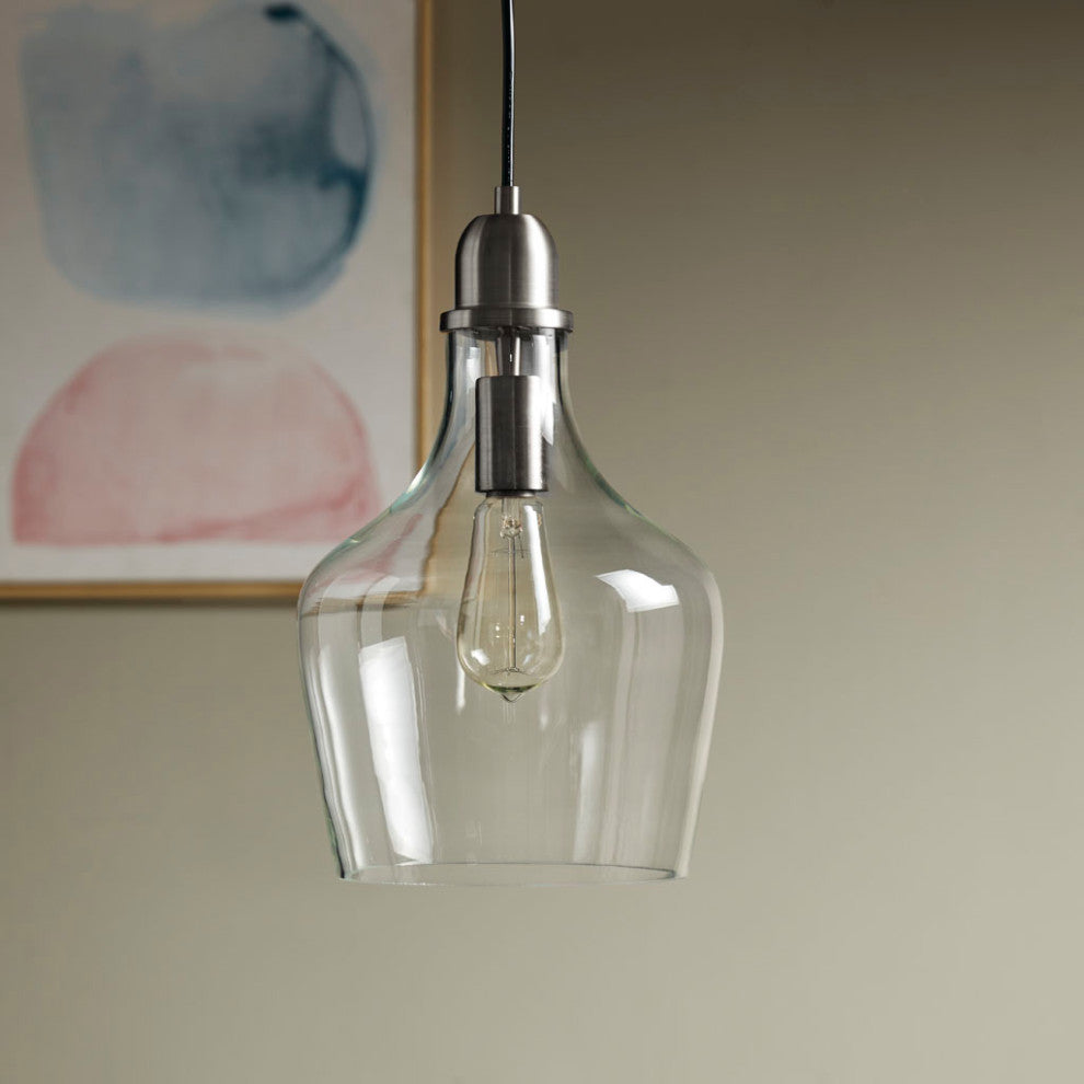 Ink+Ivy Auburn Bell Shaped Glass Pendant, Bronze