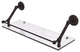 Prestige Monte Carlo 24" Floating Glass Shelf With Rail, Venetian Bronze