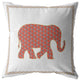 18 Orange White Elephant Boho Suede Throw Pillow