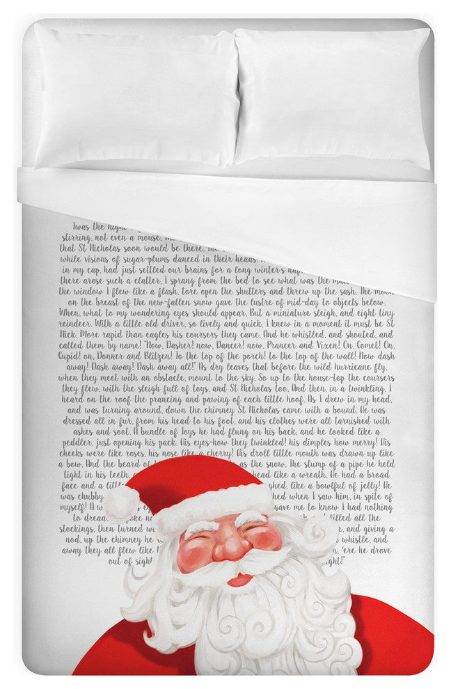 Twas the Night Before Santa Queen Brushed Poly Duvet Cover