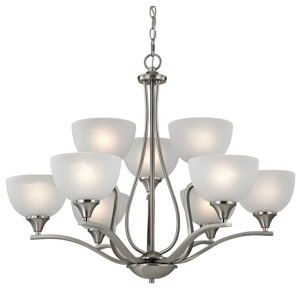 Bristol Lane 9-Light Chandelier, Brushed Nickel
