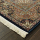 Mackenzie Intricate Medallion Dark Blue/ Multi Fringed Area Rug, 7'10"X10'10"