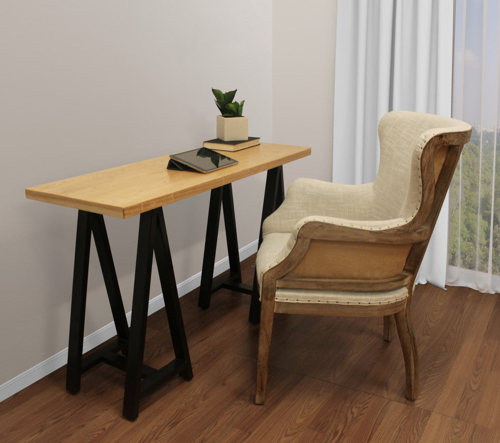 2-Piece Office Set With Paolini Student Desk and Phelps Natural Armchair