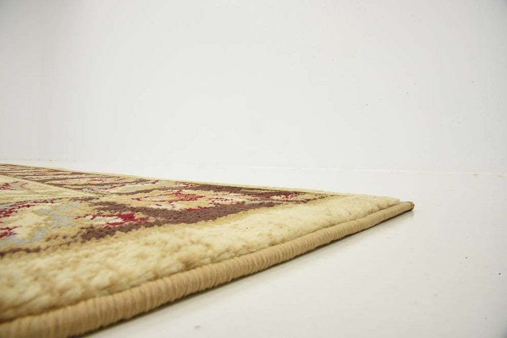 Unique Loom Cream Hickory Voyage 4' 0 x 4' 0 Square Rug