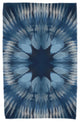 Shibori Burst, Geometric Print Beach Towel, Navy Blue