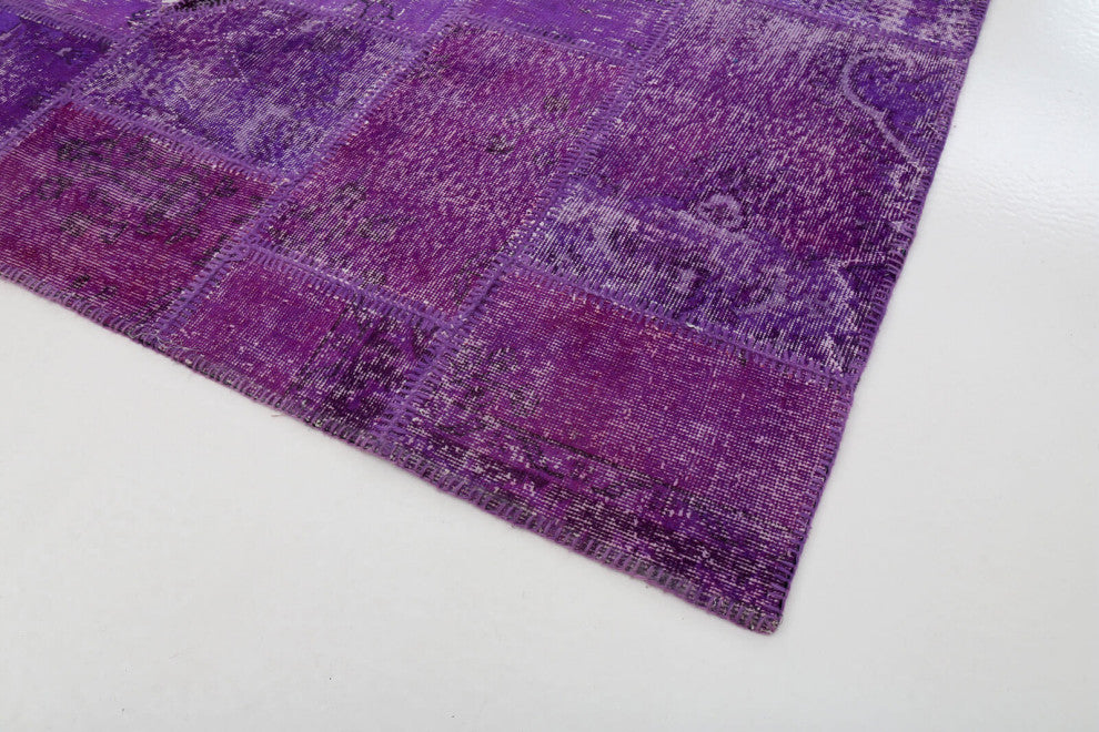 Rug N Carpet - Hand-knotted Anatolian 6' 7'' x 9' 11'' Flag Patchwork Rug