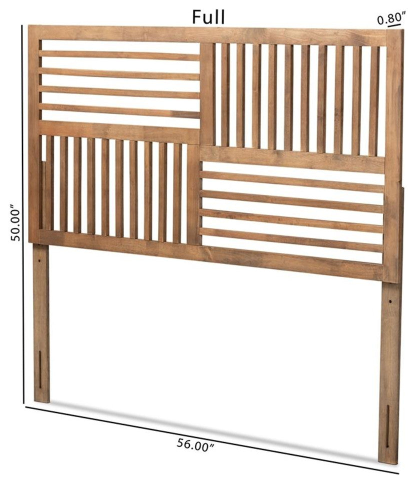 Baxton Studio Adler Ash Walnut Finished Wood King Size Headboard