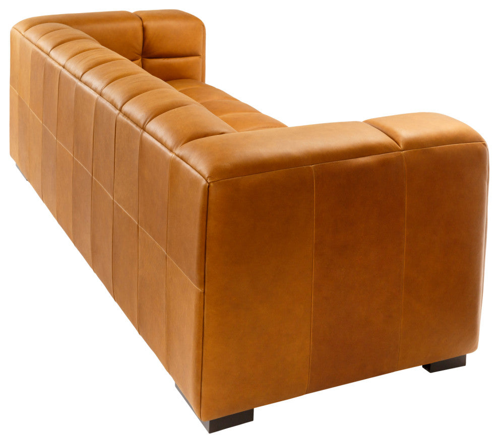 Grenoble 29"H x 94"W x 34"D Sofa, Brown, 100% Leather