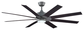 Levon 64" Ceiling Fan Galvanized With Dark Walnut Blades and LED Light