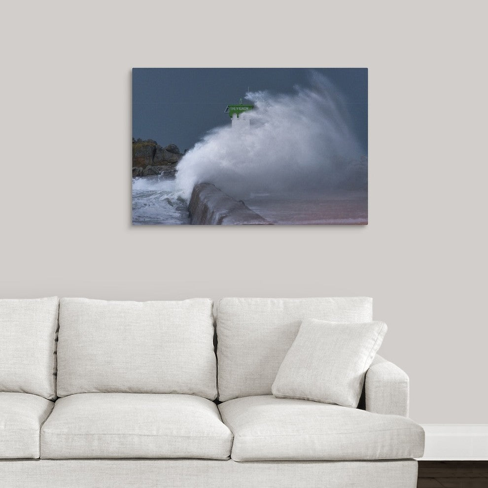 "Bretagne Waves" Wrapped Canvas Art Print, 36"x24"x1.5"