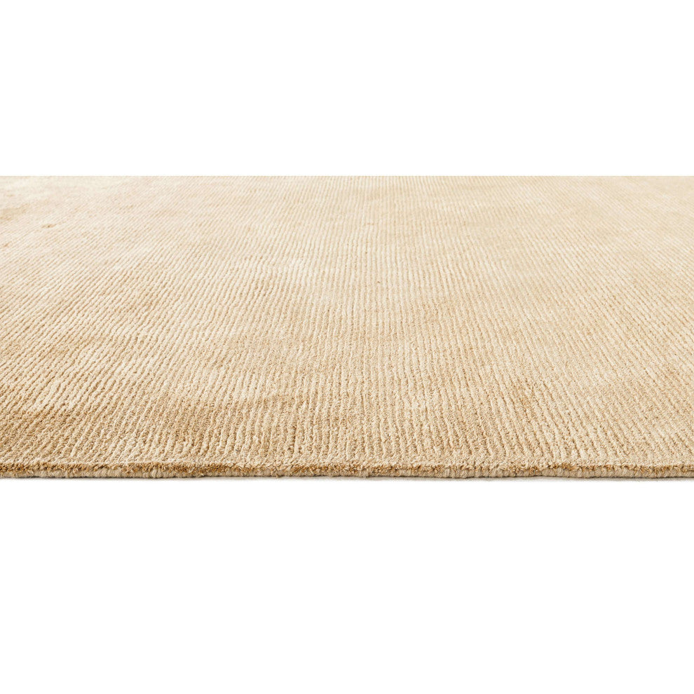 Hue Solid Hand Made Indoor Area Rug, 6'x9', Wheat