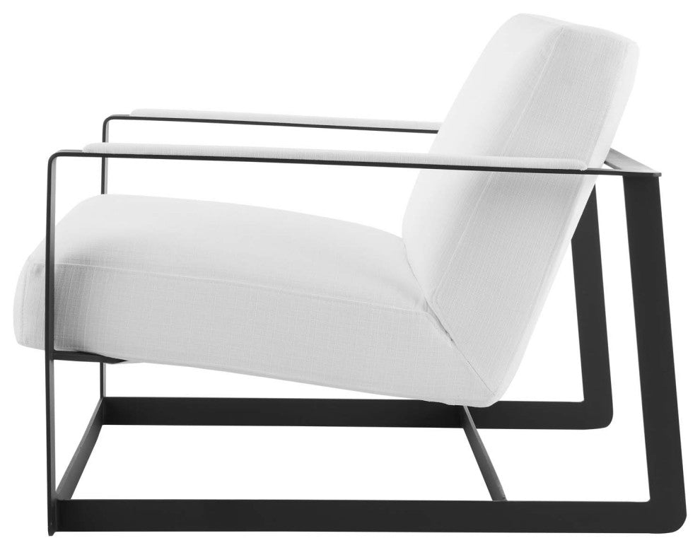 Accent Chair, Fabric, Black White, Modern, Living Lounge Hotel Lobby Hospitality