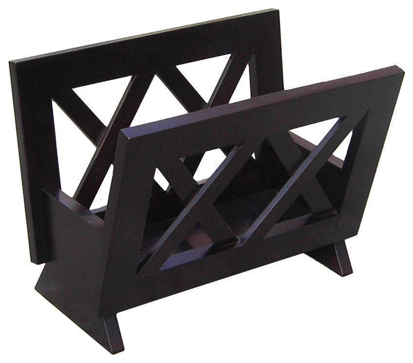Oceanstar Contemporary Wood Magazine Rack, Mahogany