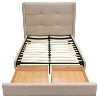 Beverly Eastern King Bed With Footboard Storage, Sand