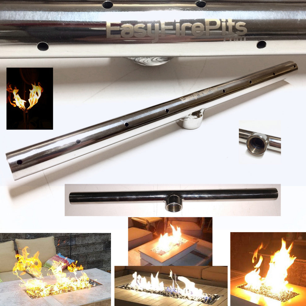 36" Low Profile T Burner and Complete Basic Propane Fire Pit Kit