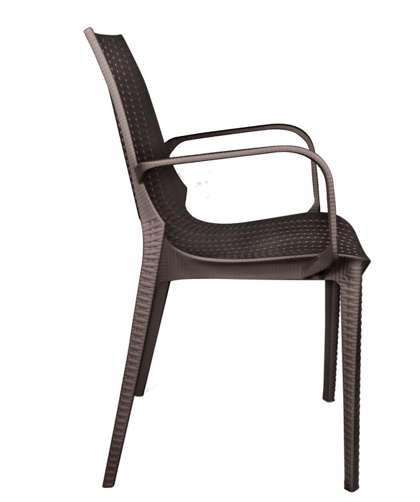 LeisureMod Kent Outdoor Dining Arm Chair