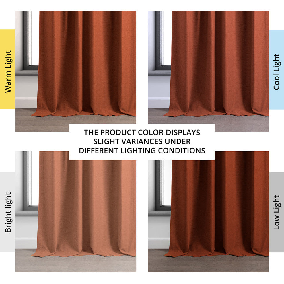 Persimmon Bellino Blackout Room Darkening Curtain Single Panel, 50"x108"