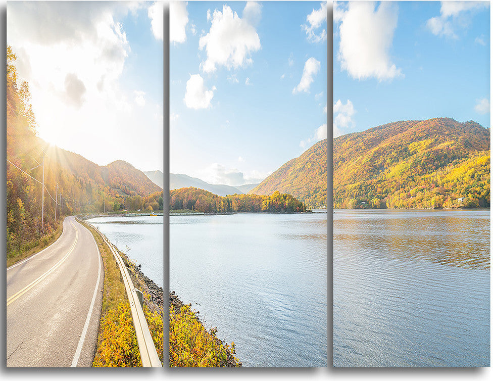 "Stunning Autumn Mountains Canada" Metal Wall Art, 3 Panels, 36"x28"