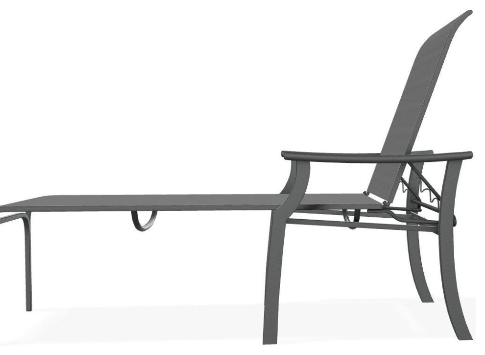 St. Catherine Sling 4-Position Outdoor Chaise Lounge, Titanium/Graphite