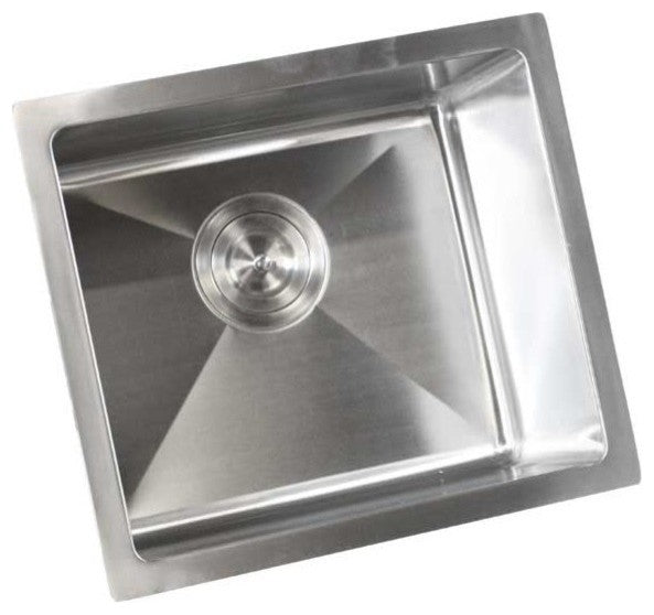 Stainless Steel Undermount Single Bowl Kitchen/Bar/Prep Sink, Stainless Steel Br