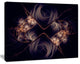 Dark Gold Fractal Flower Pattern, Oversized Contemporary Canvas Art Print, 60x40