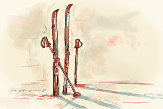 "Skis" Painting Print on Wrapped Canvas