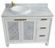 43" Single Vanity, White Finish With White Carrara