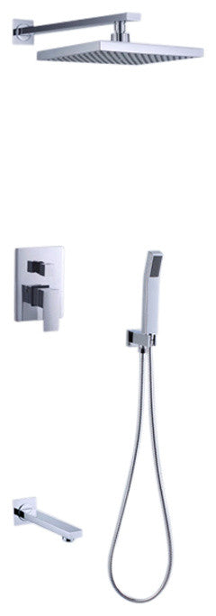 Fiumicino Rainfall Chrome Wall Mounted Shower Set