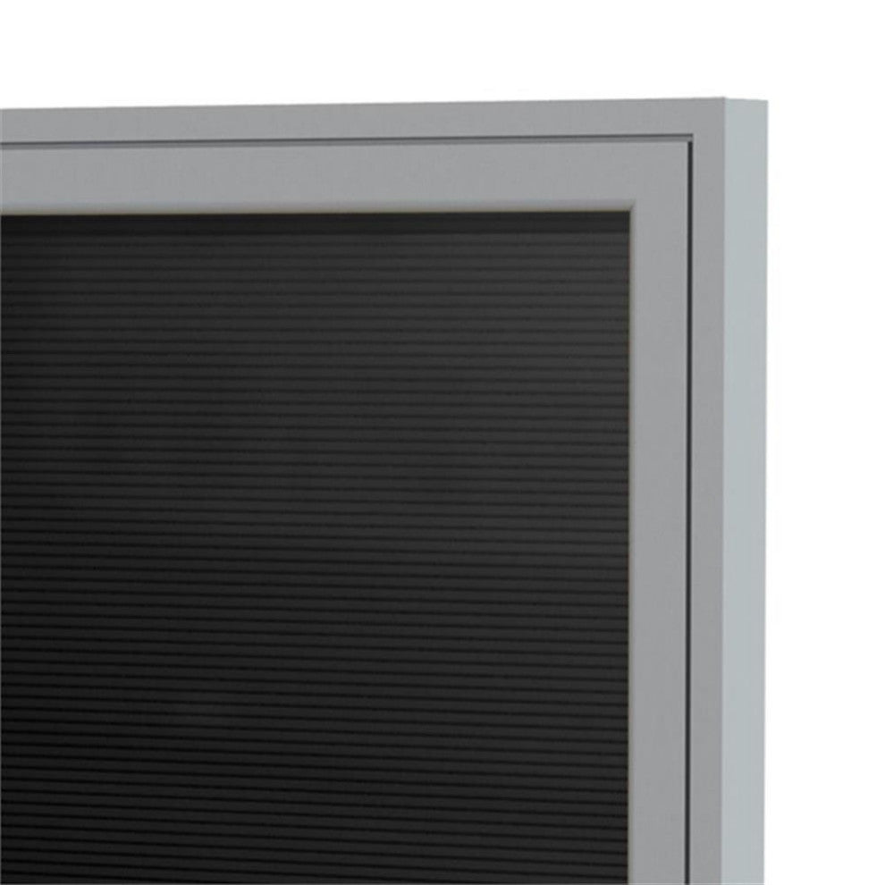 Ghent 36"x30" 1-Door Silver Aluminum Frame Vinyl Letterboard - Black