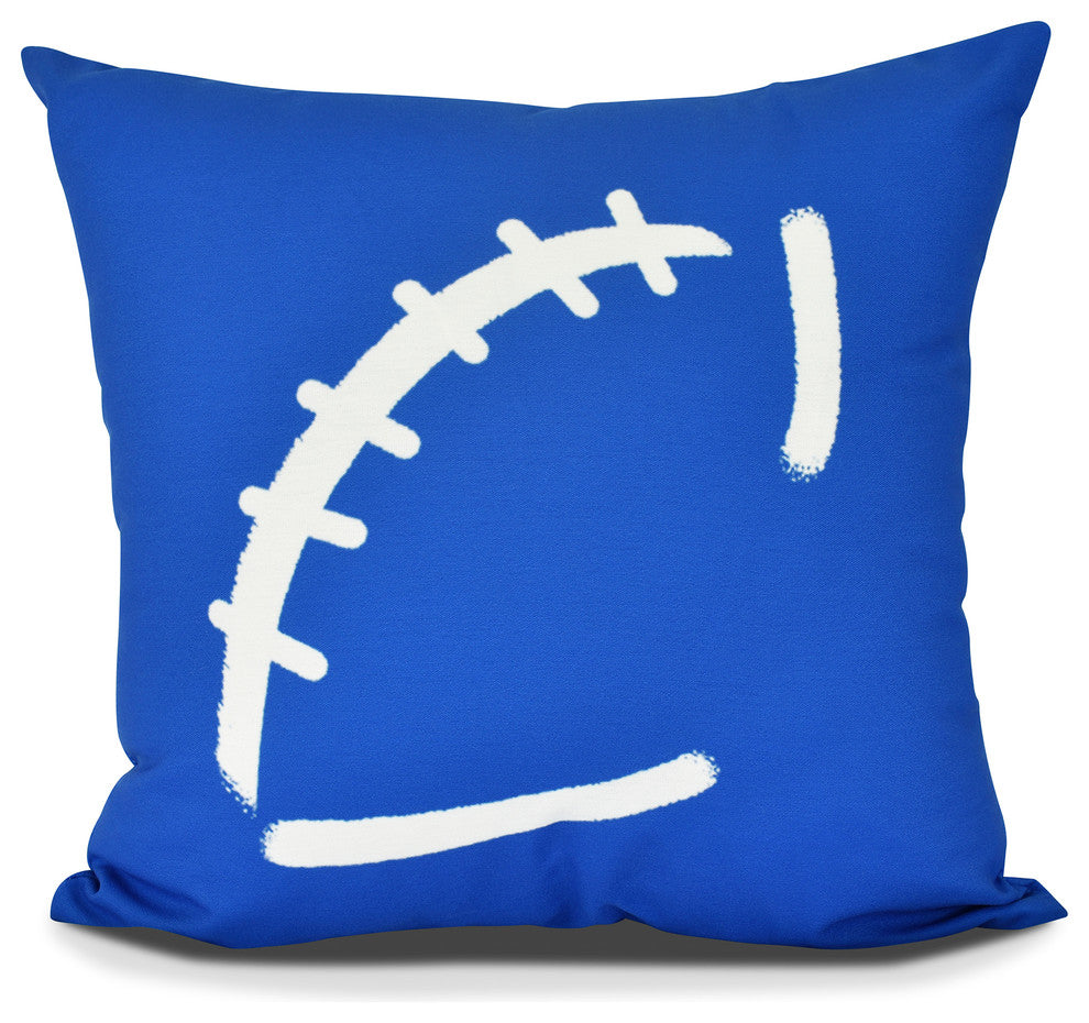 Football, Geometric Print Pillow, Royal Blue, 26" x 26"